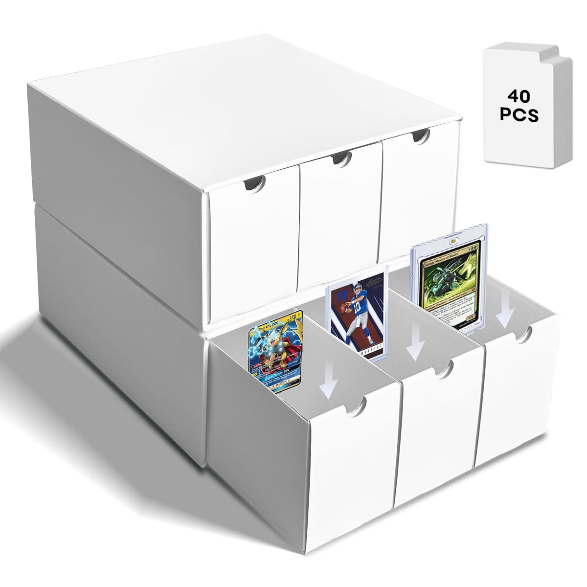 Trading Card Storage Box, Top Loaders Storage Box with 40 - Image 1