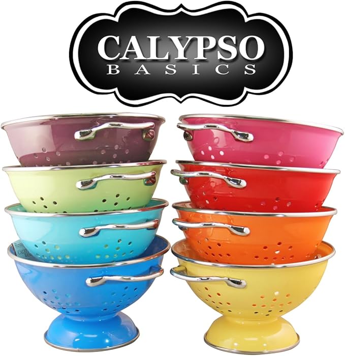 Calypso Basics by Reston Lloyd Powder Coated Enameled Colander, 1 Quart, Lemon