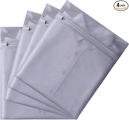 4 pack Mesh Laundry Bags,Mesh Wash Bags,Lingerie Bags for Washing Delicates,12 x 16 Inches lingerie bags for Laundry, Travel Storage Organize Bag for Cotton Clothes,Sheet, Shoes(GREY)