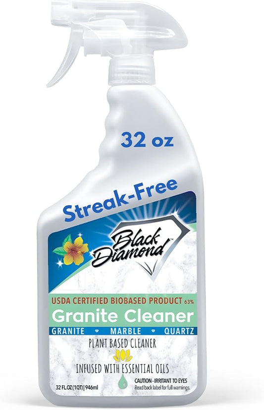 Black Diamond Stoneworks Granite Counter Cleaner: USDA Certified BIOBASED- Safe for Granite and other stone countertops. Safe for food contact formula to keep your countertops looking fresh and clean!