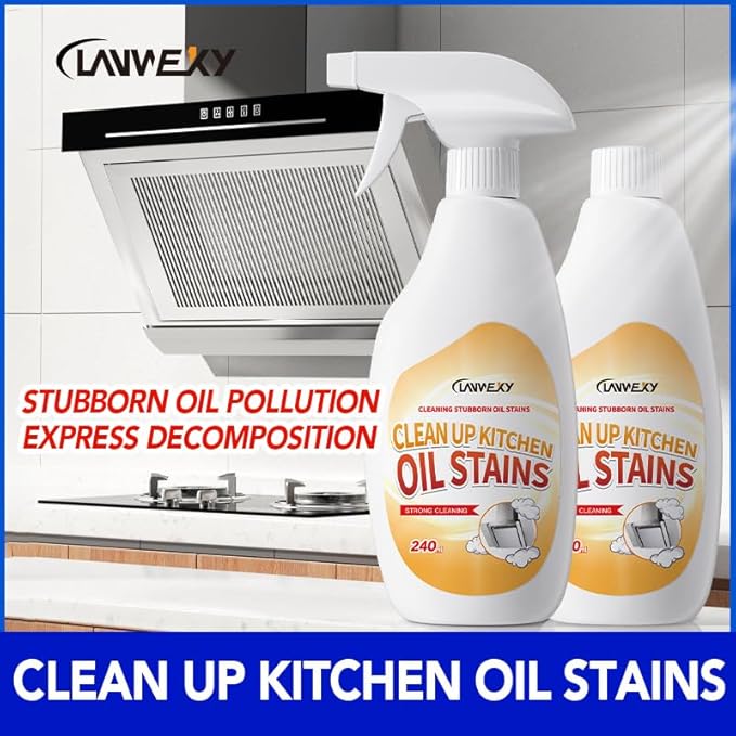 LANWEXY-Heavy Duty Glass Stove Top Oven Bbq Grill Microwave Cooktop Cleaner Spray、For Outdoor Grill Electric Stove Top、Non Toxic Fume Free (1 bottle【trial pack】)