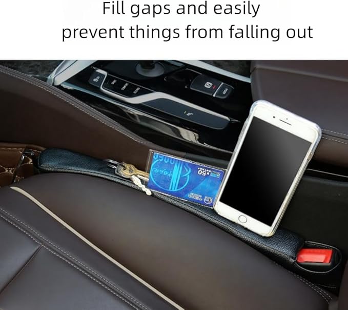 car seat gap filler 2 pack,car seat gap filler organizer,Car Gap Plug,with Pocket Organizer and Removable Cupholder, 3in1 Car Seat Gap,Prevent Small Items from Falling(Black)