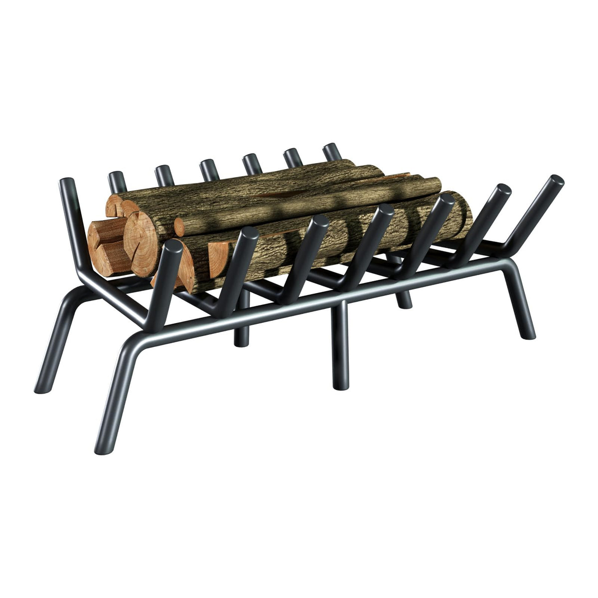 21-Inch Fireplace Grate, Heavy Duty 7-Bar Log Rack Holder - Image 1