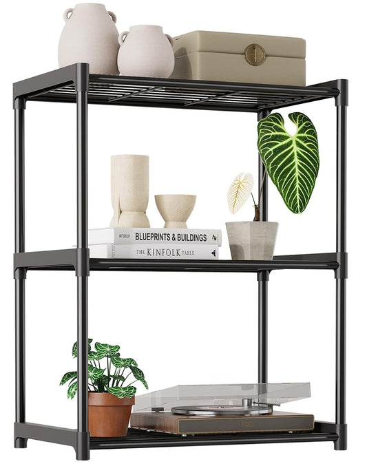 3-Tier Storage Shelves with Plastic Connectors – Metal - Image 1