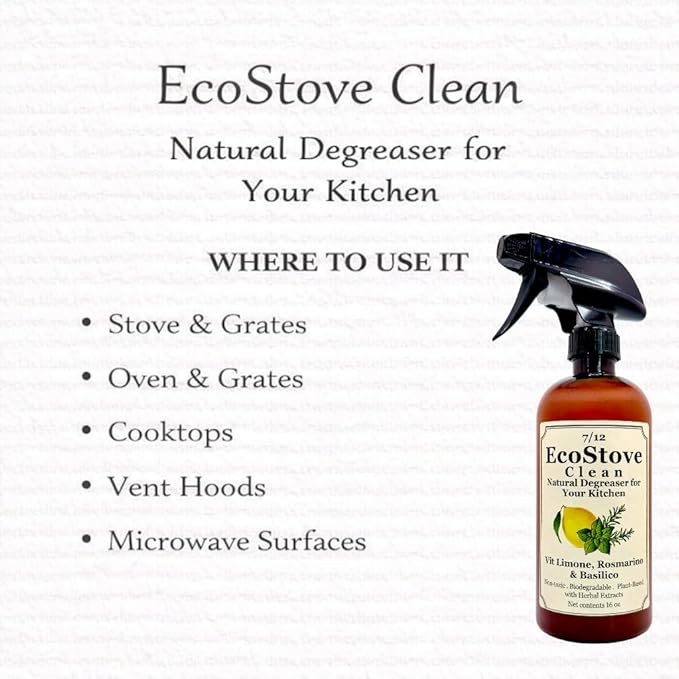 Herbal Scent Stove & Oven Cleaner – Plant-Based, Biodegradable Degreaser | Non-Toxic, Fume-Free, Non-Abrasive | Safe for Glass Cooktops, Stainless Steel & Enamel – 16 oz