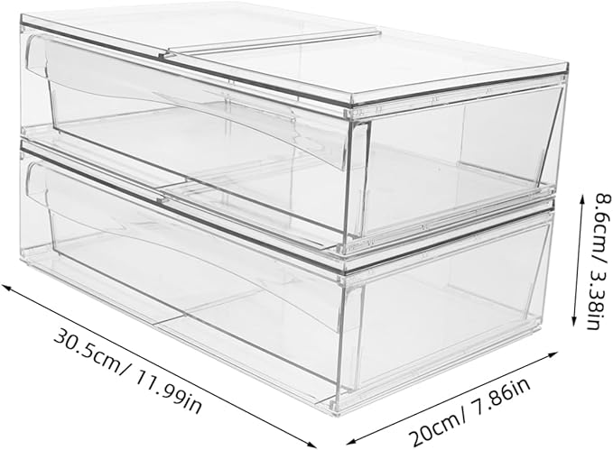 OUNONA 2pcs Detachable Acrylic Cosmetic Organizer Box Drawer Stylish Desktop Storage for Makeup and Space-saving Design for Bathroom Vanity