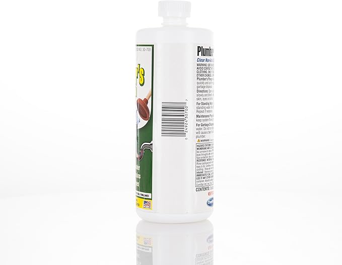ComStar Plumber’s Plunger, Liquid Drain Opener, Frees Clogged Drains Fast, Dissolves Hair Grease Soap & Organic Matter, Safe For Pipes, Concentrated Heavy Duty Drain Cleaner, (1 Quart)