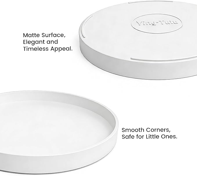 2 Pack 8" Bathroom and Vanity Tray, ABS Bathroom Counter Organizer, Coffee Table Decor for Perfume, Candles, Keys &More. Kitchen Countertop Organizer, Decorative Tray Soap Holder, White