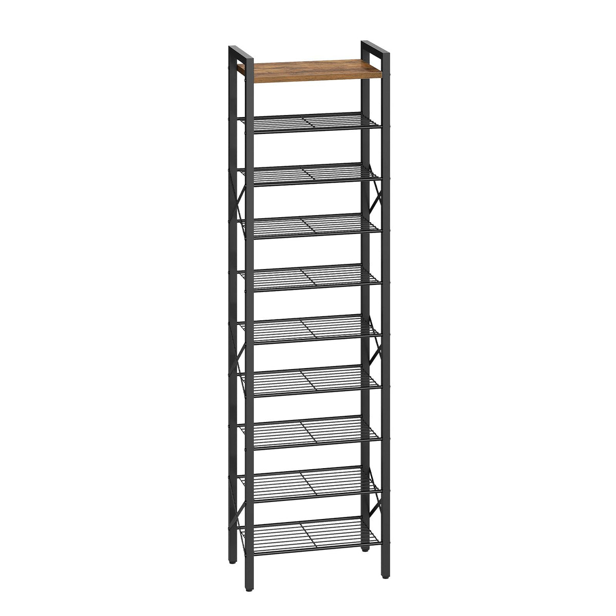 10-Tier Narrow Shoe Rack, Tall Shoe Rack for 10-20 Pairs - Image 1