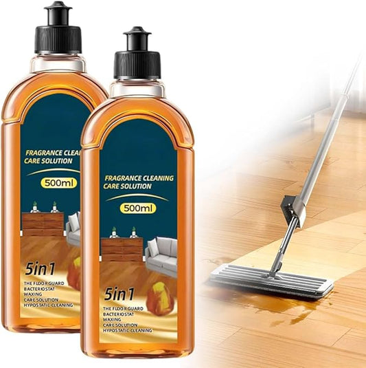 Floor Cleaner, 2026 New 5-In-1 Floor Cleaner Pro, Multi-Purpose Scrubbing Pad for Kitchen and Bathroom, Efficient Stain Remover for Families, Hardwood Surface Wax/Shine/Oil (2pcs)