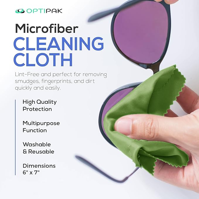 Sparkle Anti-Reflective Eco Friendly Lens Cleaner Spray Kit |(2x) 4oz + (2x) 1oz Glasses Cleaner Bottle + (4x) Microfiber Cloth for Eyeglasses, Lenses, Screens and Sunglasses Cleaning Kit(8 Piece Set)
