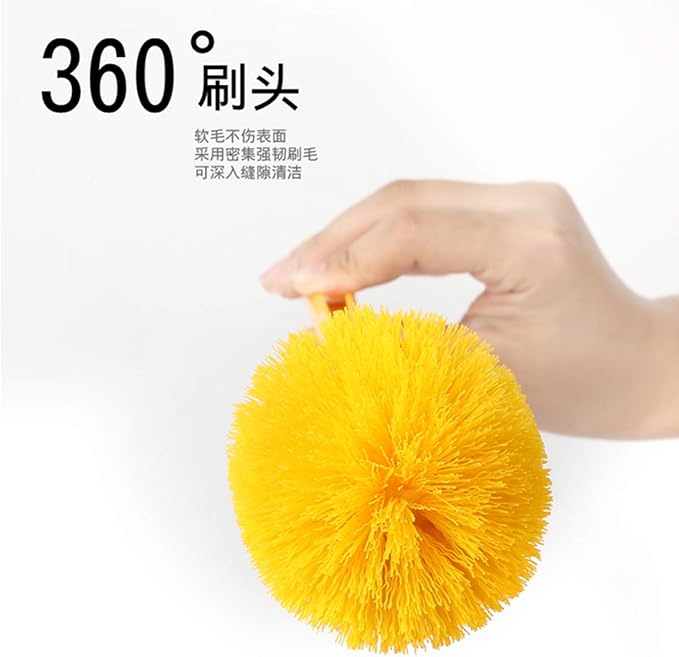 Toilet Brush and Holder Set Cleaner Make Toilet Great Again Funny Toilet Scrubber (Orange Handle)