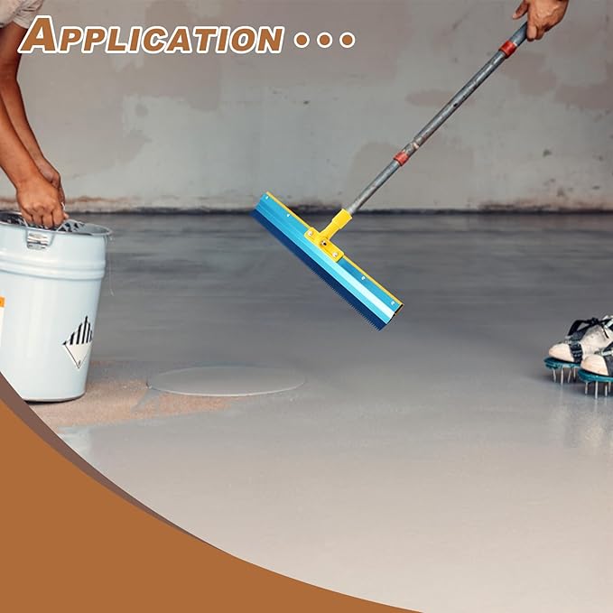 Notched Squeegee for Self Leveling, Cement Floor Leveling Tool Self-Leveling Floor Squeegee Construction Tool with 3 Racks