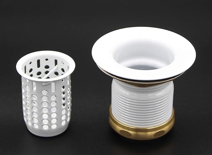 Westbrass Junior Basket Style Bar Sink Strainer, Powder Coat White, D218-50