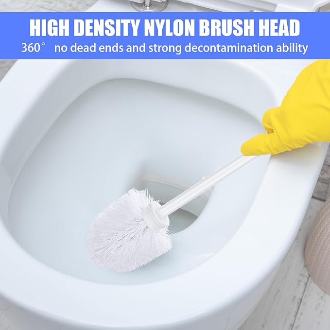 15 Pcs Toilet Brush, 14.2 Inch Plastic Soft Bristle Long Non-Slip Handled Cleaning Scrubber Brush with Hook Hole for Bathroom Cleaning Supplies