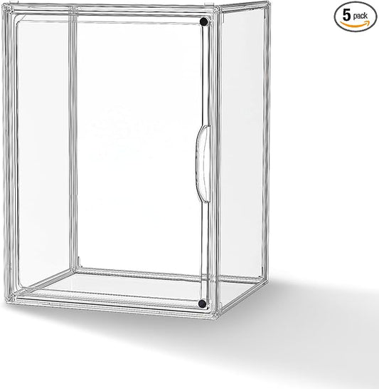 Clear Acrylic Display Case, Super Large Stackable Storage Bins Magnetic Attraction Lids, Acrylic Box for Collectibles, Figures, Cosmetic, Purse, Handbag, Wallet, 1 Pack,11.4x9.84x15.4 inch
