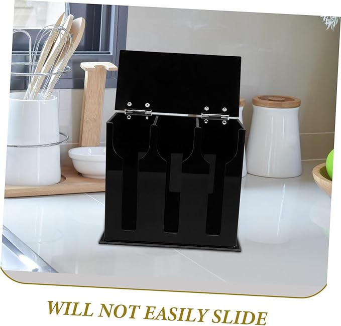 PRETYZOOM 5pcs Acrylic Spoon Rest Storage Case Compartment Utensil Dispenser for Kitchen Organization Scratch-resistant Easy to Clean Compact Design for Silverware Cutlery Holder
