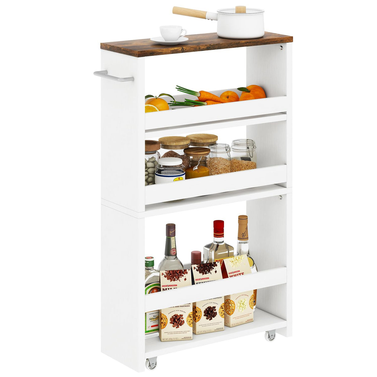 IBUYKE Slim Storage Cart Skinny Rolling Cart Utility Trolley - Image 1