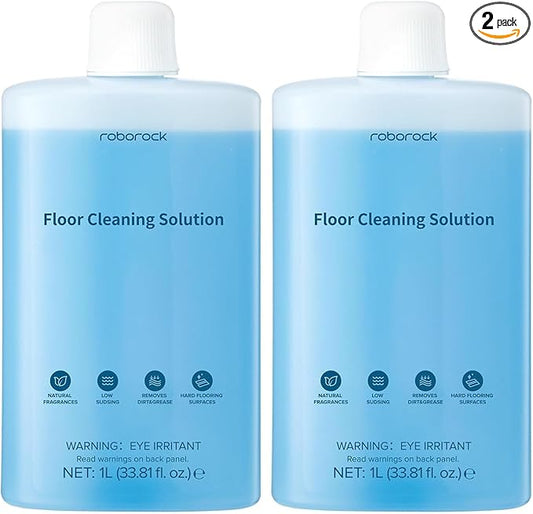 roborock Floor Cleaning Solution, Floor Cleaner for Hardwood, Compatible Robot Vacuums with Mopping and Wet and Dry Vacuum, 1L, 33.8 Fl. OZ (Pack of 2)