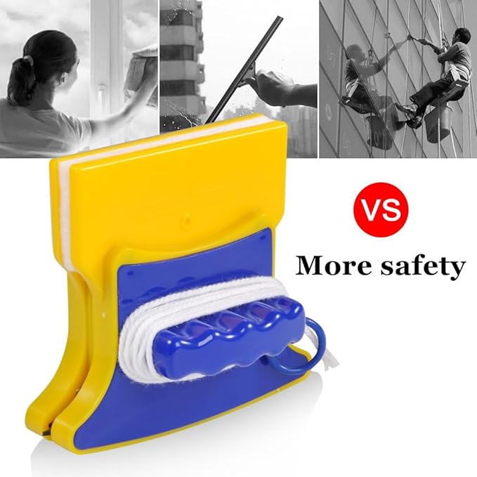 GOTOTOP Magnetic Window Cleaner Tools Double Side Magnetic Glass Cleaner Wiper with 2 Cleaning Cotton for Window