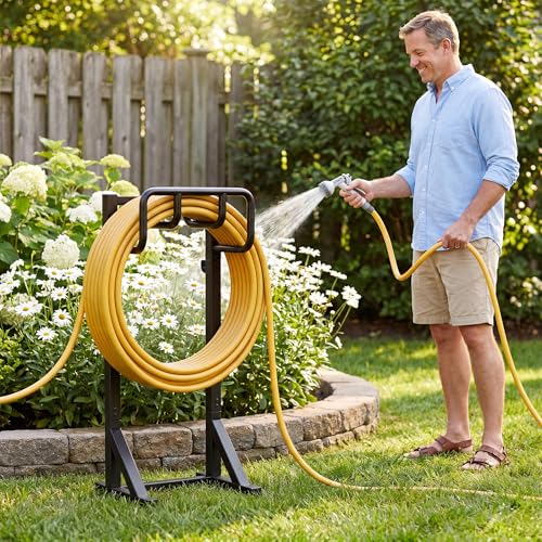 Garden Hose Holder Stand, Freestanding Heavy Duty Metal - Image 3
