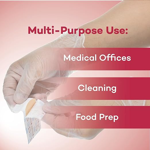 Dealmed Vinyl Exam Protection – 100 ct. Medium Medical, Kitchen, Disposable, Non-Irritating Latex Free