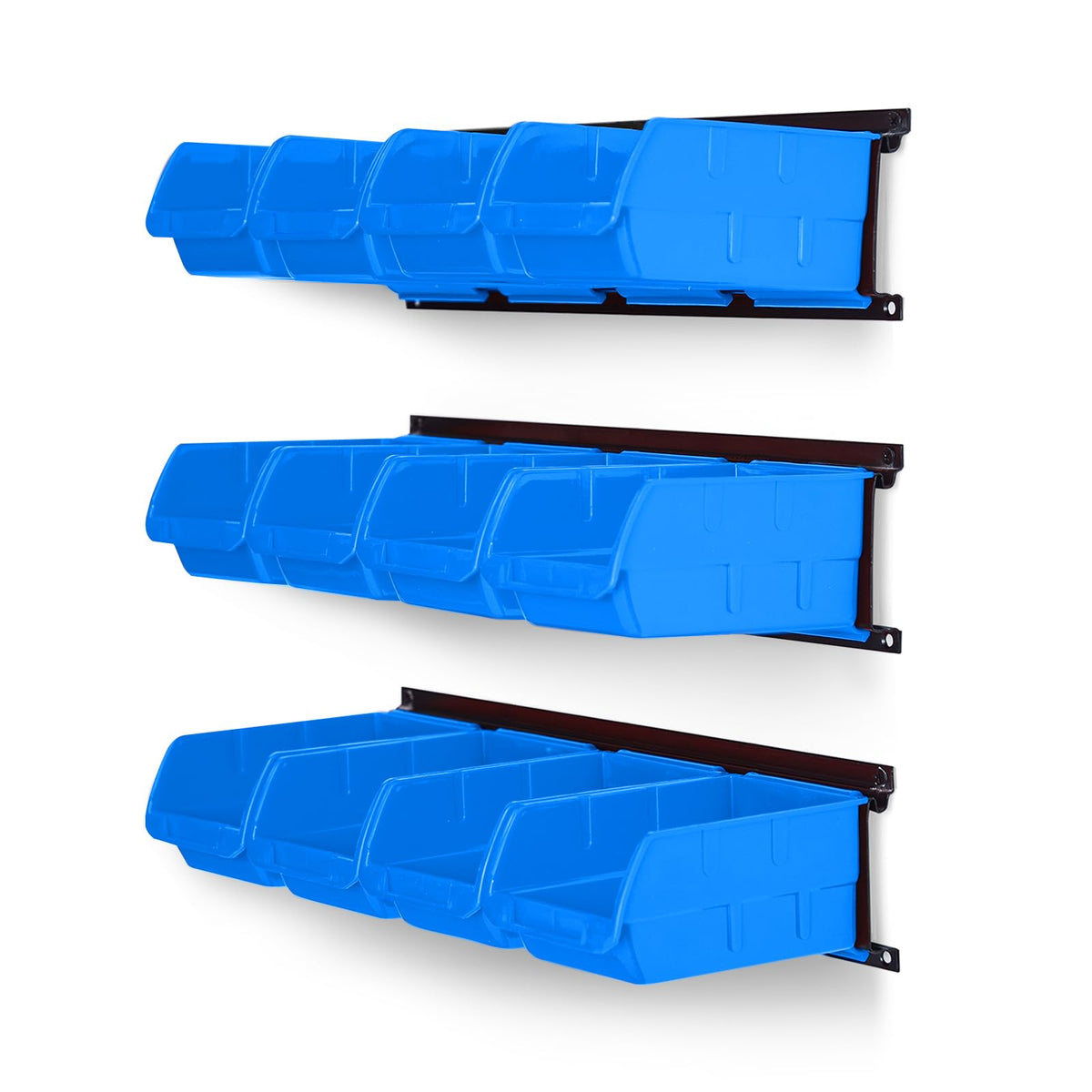 Wall Mounted Storage Bins, Plastic Hanging Storage Organizer Bins - Image 1