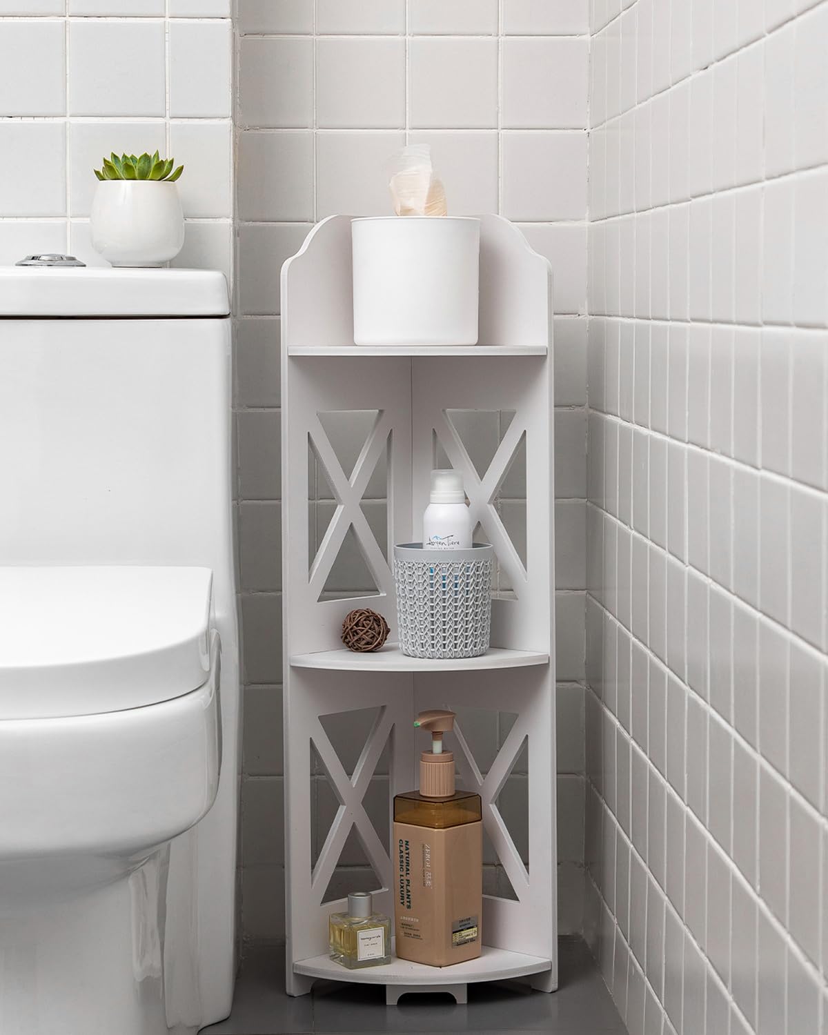 J JINXIAMU Corner Shelf Small Bathroom: Frees Up 65% Bath Space - Image 1