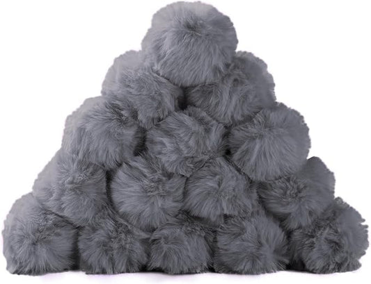 Craft Pom Pom Balls, Large Costume Accessory for Arts and DIY Creative Crafts Decorations, Grey, 3 Inches, 20 Pieces