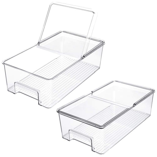 SANNO Vegetable Refrigerator Organizer Food Bins with lids - Image 1