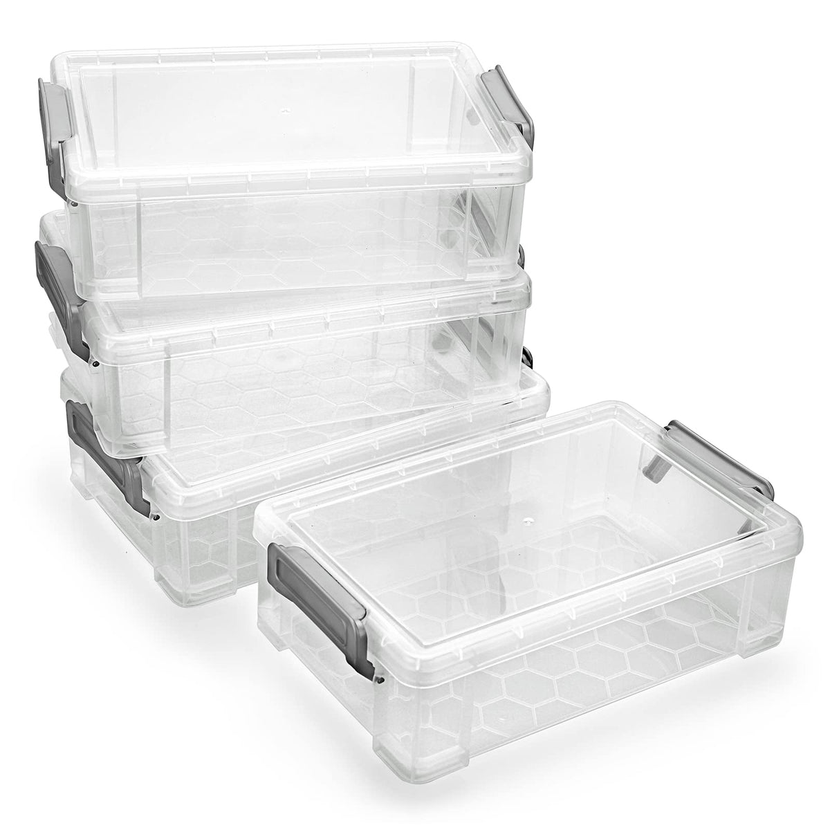 BTSKY 4 Pack Extra Large Plastic Pencil Box Stackable - Image 1