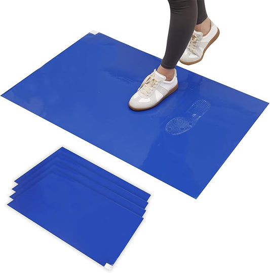 CALPALMY 300 Sheets 24" x 36" Adhesive Mats - Sticky Mat for Laboratories, Homes, Construction Sites, and More - Remove Dust and Dirt from Shoes and Equipment Wheels -Blue