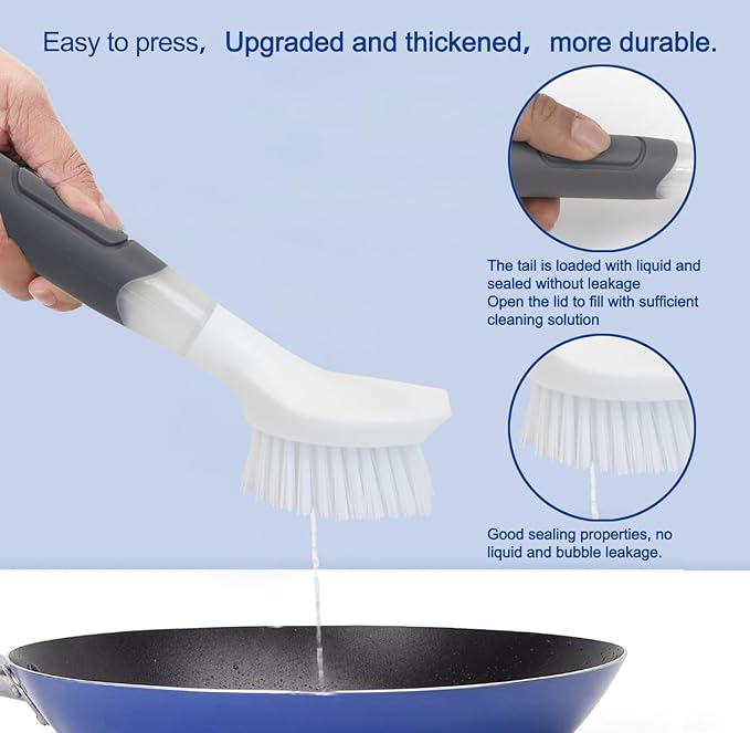 CELOX Scrub Brush 3 Pack for Kitchen, Kitchen Cleaning Brush for Pot Pan and Stove