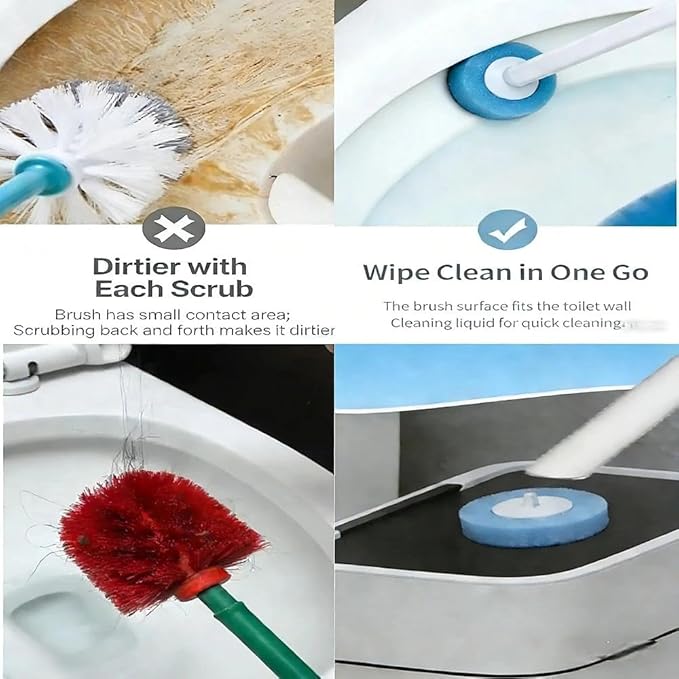 40 Count KZKR Disposable Toilet Brush Refill Heads | Pre-Loaded with Cleaner | Toilet Wand Replacement | Toilet and Bathroom Cleaning Supplies