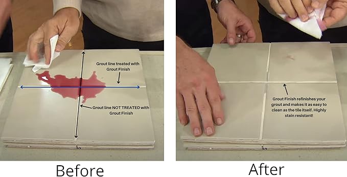 Kit - The Professional's Choice - Color and Seal Grout - Prevents Stains and Creates Easy to Clean Grout - 8oz Bottle, Wheel applicator, Brush applicator, and Scrub pad (Tan)