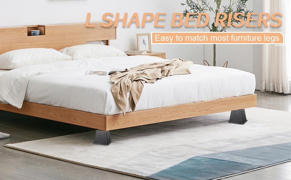 Bed Risers 4 Inch, Heavy Duty Square Furniture Frame | All Products - Image 3