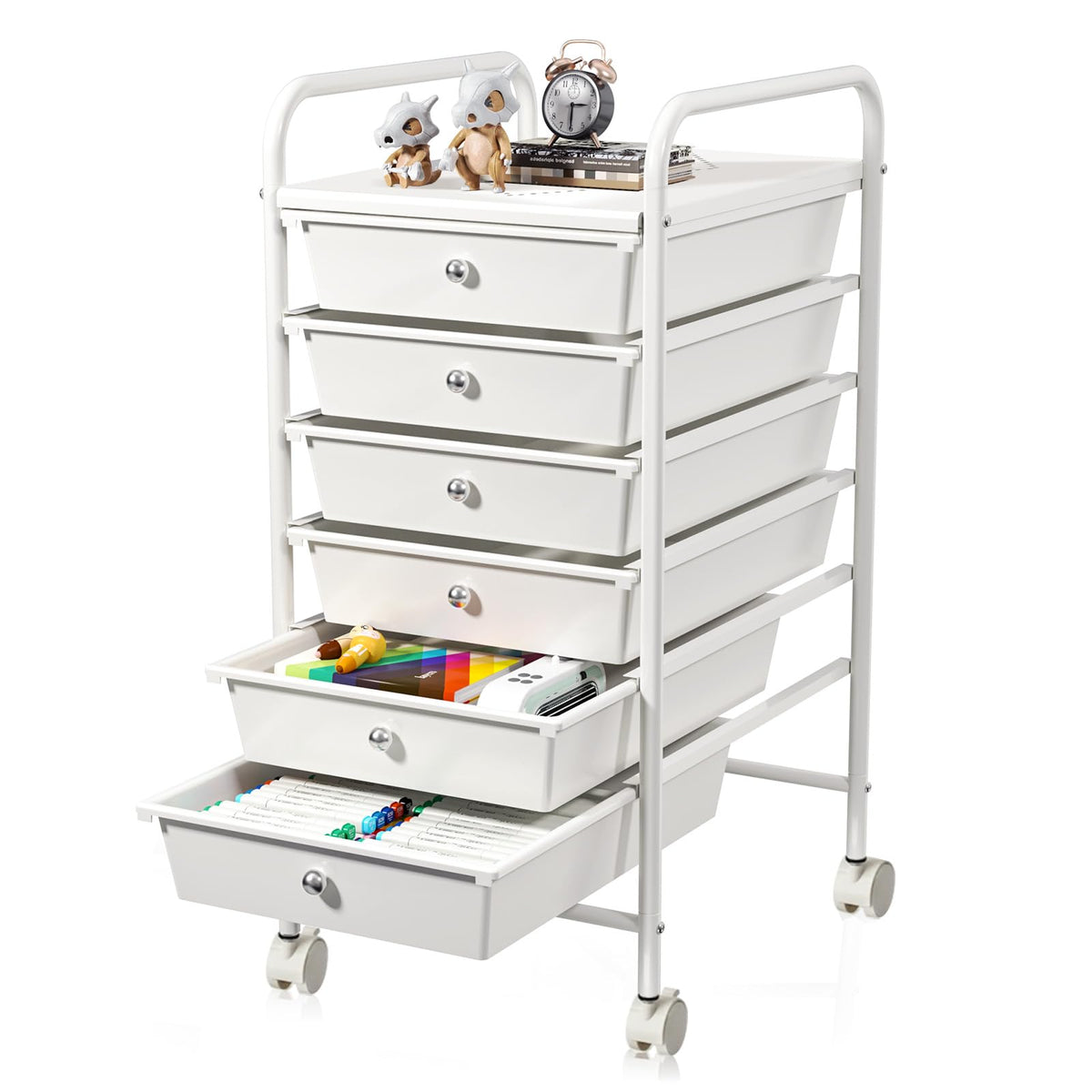 6-Drawer Rolling Storage Cart, Plastic Drawer Storage Organizer - Image 1