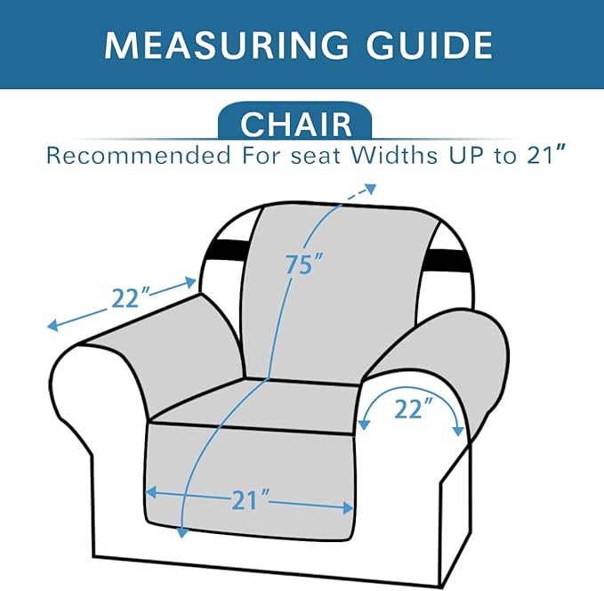 H.VERSAILTEX Reversible Chair Sofa Slipcover Water Repellent Couch Sofa Cover Furniture Protector Non Slip Chair Slipcover with Elastic Strap for Kids, Pet(Armchair, Red/Tan)
