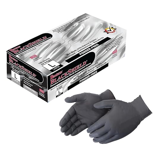BioSkin Nitrile Exam Grade Disposable Gloves, 4 Mil - Small | Powder-Free, Chemical + Puncture Resistant, Textured | for Medical, Industrial, Janitorial, Food Service (Box of 100)