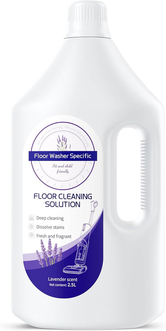 Floor Cleaner Compatible with Tineco Cleaning Solution, Suitable with All Robotic Vacuum Mop and Cordless Wet/Dry Vacuum Mop Cleaner, Multi-Surface Deodorizing & Cleaning Solution (2.5 L, Lavender)