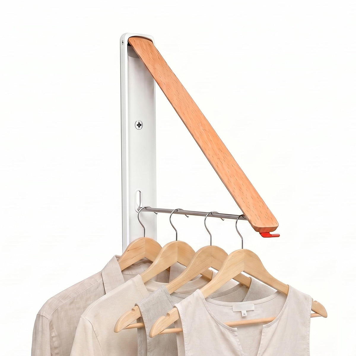 White Foldable Wall Mounted Clothes Drying Rack,Laundry Hanger - Image 1