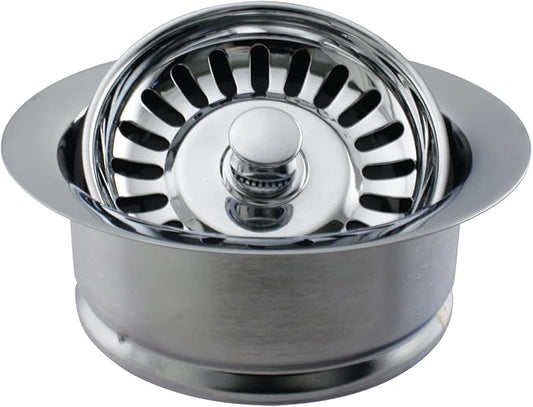Westbrass A2089SEV-26 3-1/2" Kitchen Sink Waste Disposal Drain Flange and Basket Strainer, Polished Brass