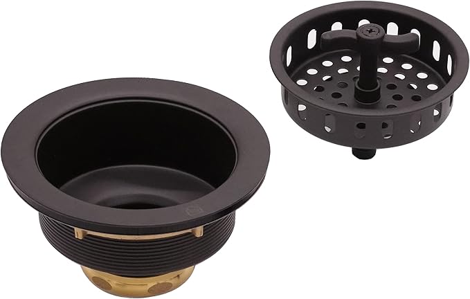 Westbrass D213-12 3-1/2" Wing Nut Twist Style Large Kitchen Sink Basket Strainer, Oil Rubbed Bronze