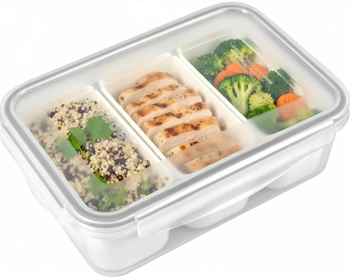carrotez 3 Compartment Food Container - 4.64 Cup (1100ml) - Image 1