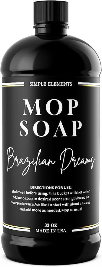 Luxury Mop Soap – Highly Scented Floor Cleaner, Concentrated Formula, No Streaks, Residue or White Cast, Floor Cleaning for Tile, Sealed Hardwood, Laminate, Vinyl and Stone – Brazilian Dreams 32 oz