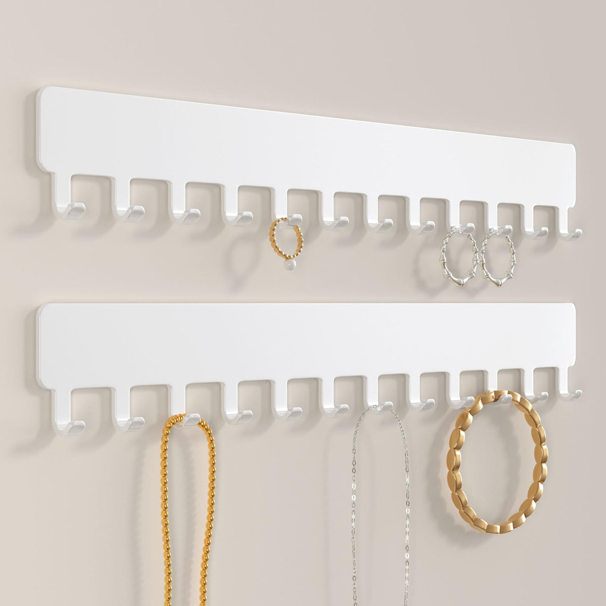 Necklace Holder Wall Mounted,Self Adhesive Jewelry O | Jewelry Organiz - Image 1