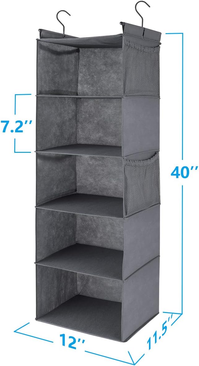 MAX Houser Hanging Closet Organizer, Hanging Sweater Organizer,Foldable Hanging Shelves for Closet