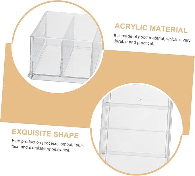 Cabilock 2pcs Acrylic Cosmetic Organizer Box Removable Makeup Storage Holder for Desktop Multi-Grid Design for Easy Access and Organization