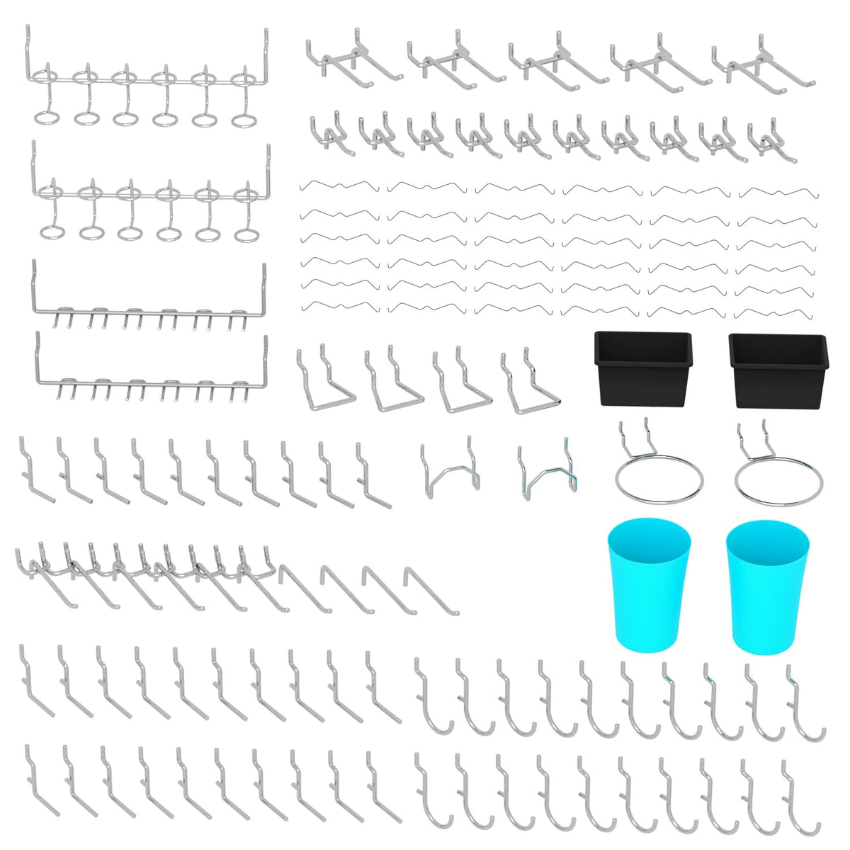 157 PCS Extra Thick Pegboard Hook Set, Metal Pegboard - Image 1