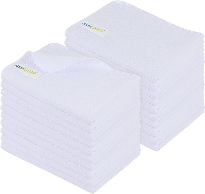 SINLAND Kitchen Towel Premium Sublimation Blank Towels Fast Drying Tea Towel Polyester Dish Towels for Drying Dishes16 Inch X 24 Inch 20 Pack